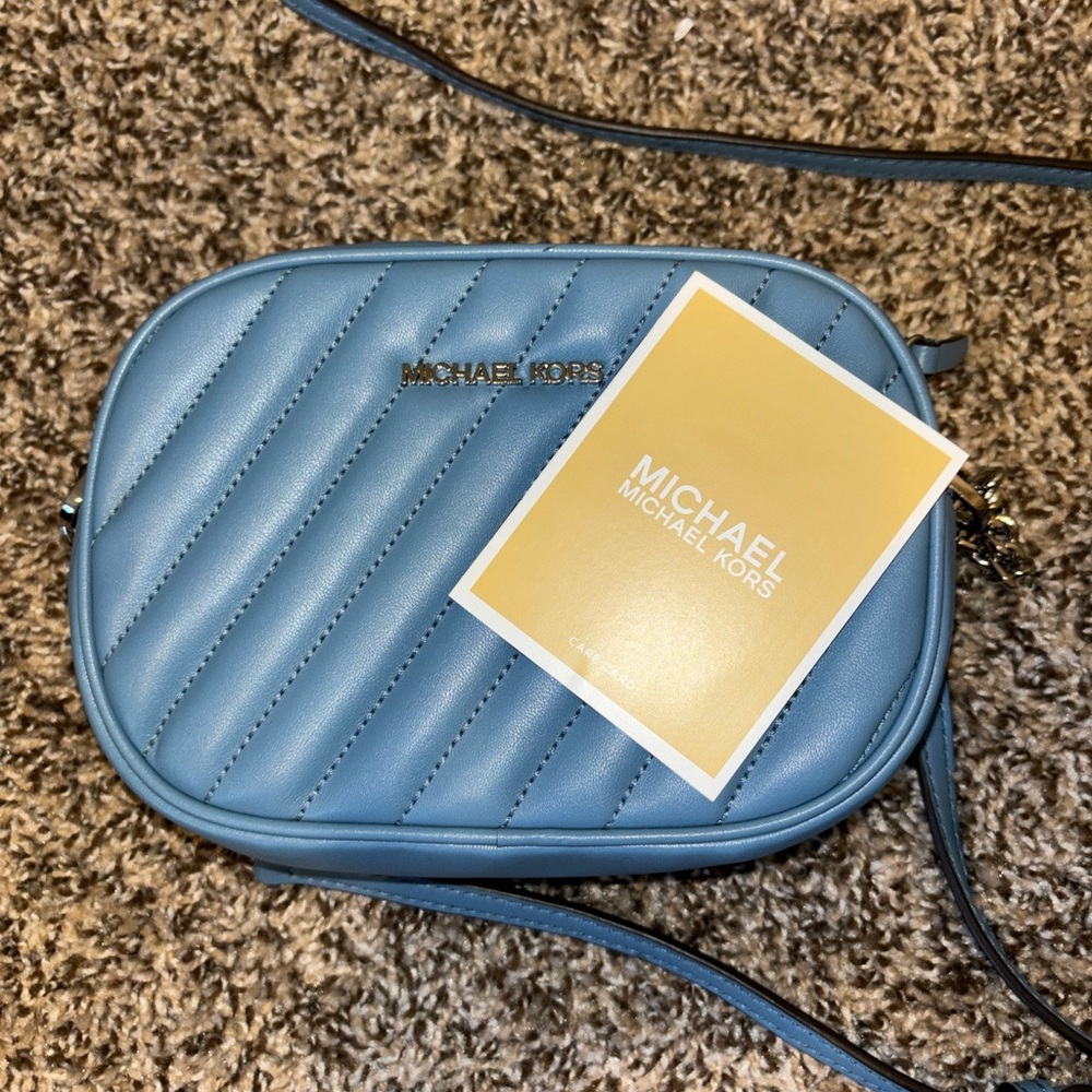 Michael Kors Quilted Sky Blue Crossbody Bag